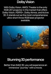 AWOL Vision LTV-3500 Pro 4K 3D Ultra Short Throw DLP Projector Dolby Vision