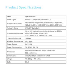 UP to 120M, LKV373A V4.0 HDMI Extender 1080P Over Lan RJ45 Cat5e/6 Converter