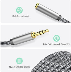 Headphone Extension Cable 10ft – 3.5mm Extension Cable Nylon Braided Aux Cord…