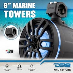 DS18 Hydro NXL-X8TP/BK 8″ Marine Tower Speaker 375 W Max 125 W RMS 4 Ohms (Pair)