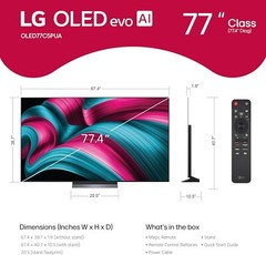 LG OLED77C5P 77 inch Class OLED evo AI C5 4K UHD HDR Smart TV – 2025 Model