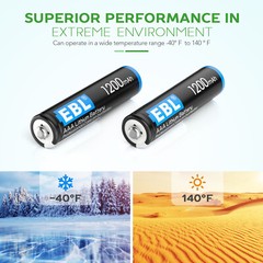 EBL AA Lithium 3000mAh AAA 1200mAh Batteries Non-rechargeable 1.5V + Case Lot
