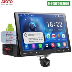 ATOTO Android Single 1DIN 10.1″ Car Stereo GPS Radio Floating QLED Screen+Camera