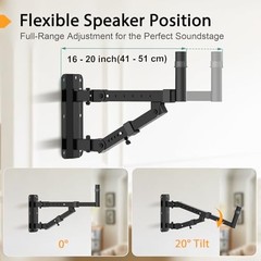 Set of 2 Speaker Wall Mount Wall Mounting Brackets