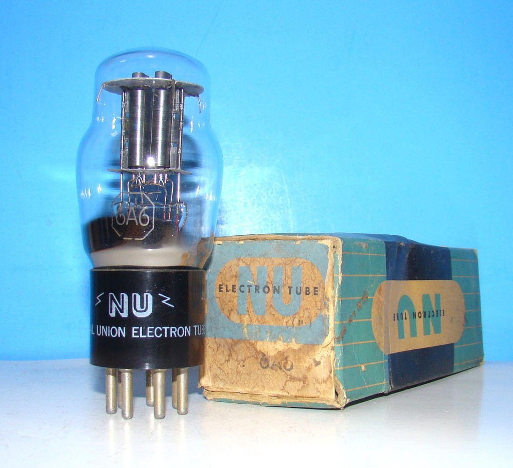No type 6A6 NU NOS amplifier audio vintage radio vacuum tube valve ST shape 6A6G
