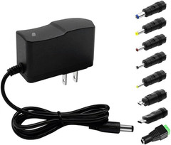 9Volt DC Power Supply 1A Universal AC/DC Adapter, 100-240V 50/60Hz 9 Volts 1Amp