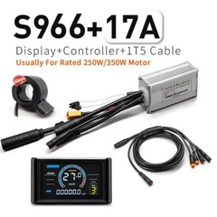 Ebike 24V-48V 17A 26A 30A Sine Wave Controller+S966 Display for 250W-1000W Motor