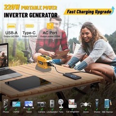 Power Inverter Compatible with Dewalt 20V Battery with 400lm LED Light