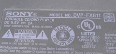 Sony DVP-FX811 8″ Portable DVD Player Only NO AC ADAPTER OR BATTERY Tested