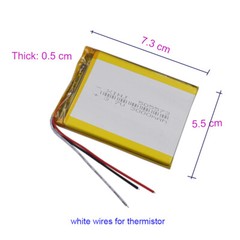3.7V 3000 mAh 505573 Li Lipo Battery Thermistor JST 3Pin 1.0/1.25/1.5/2.0/2.54mm