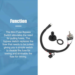 1 Set 37.5Cm 14.76″ Universal Automotive Switched Fuse Bypass Kit Fuse