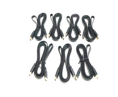 Lot of 7 VW-1 High Speed Flat HDMI Cable Black