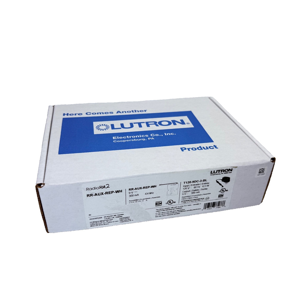 Lutron RadioRA2 RR-AUX-REP-WH 120V Auxiliary Repeater – NEW