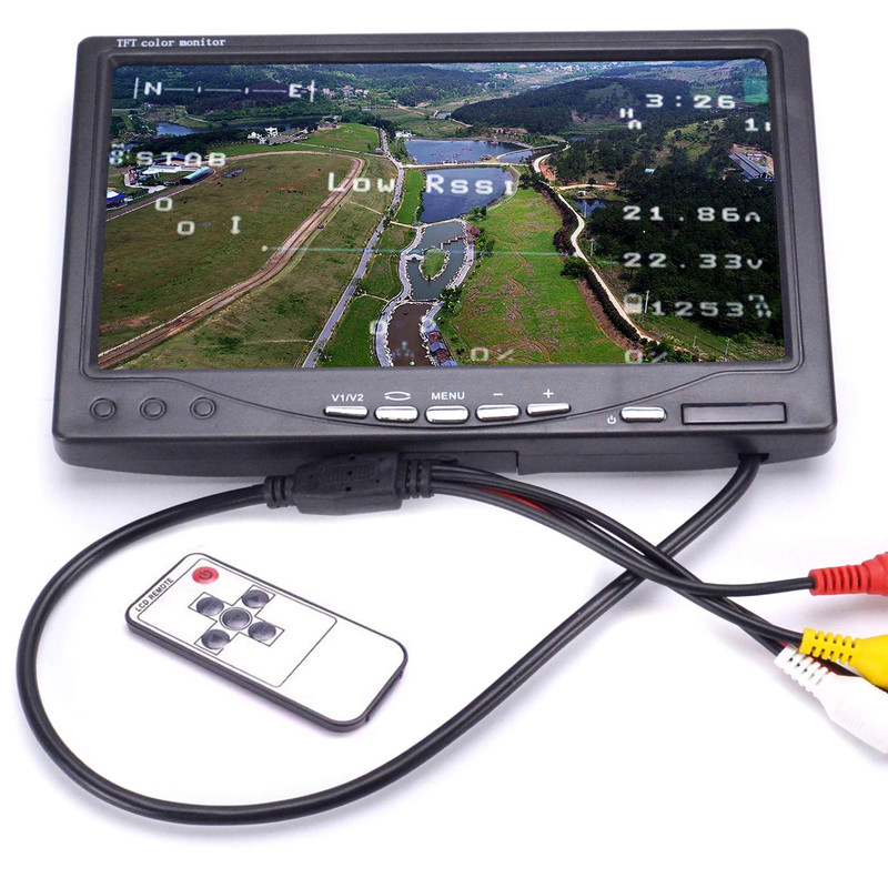 Fpvdrone Rc 7 Inch Fpv Monitor 1024X600 Ips Lcd Display Screen Monitor Hood Sun