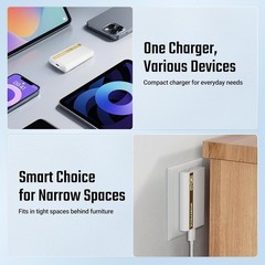 36W Ultra-Slim Flat Wall Charger GaN Compact Flat USB Wall Charger Fast Charging