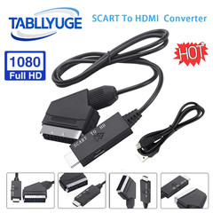 SCART to Hdmi-Compatible Converter Cable 1080P SCART in HDMI Out HD 720P/1080P S