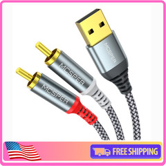 USB to RCA Audio Cable (6.6FT), USB 2.0 Male to 2 RCA Male Stereo Audio Cable…