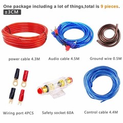 1500W 8 Gauge Car Audio Cable Kit Amplifier Install Amp RCA Subwoofer Sub Wiring
