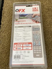 QFX 4 in 1 Universal Remote REM-13 Silver 03/2025 Easy Access Button Free-Ship