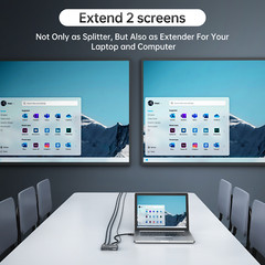 MT-VIKI 1 in 2 out HDMI 1.4 Splitter 4K 30HZ 2 Port Dual Monitor Display TV HDTV