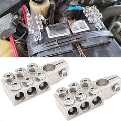 Battery Terminal Clamps 1/0 2 4 8 AWG Gauge 12-Way Connectors Positive Negative