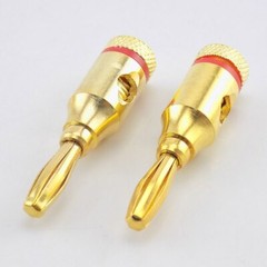 Musical Audio Speaker Cable Wire Jack Connector 4mm Banana Plug Gold Plated