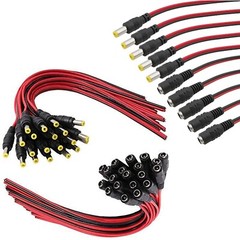 Lot 18AWG DC Power Pigtail Cable Plug 12V 5A Male & Female Pack 2.1mm x 5.5mm