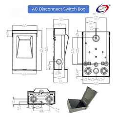 Long Term 240V 60A Pull Out Switch Box Non-Fused Disconnect Plastic Electroni…