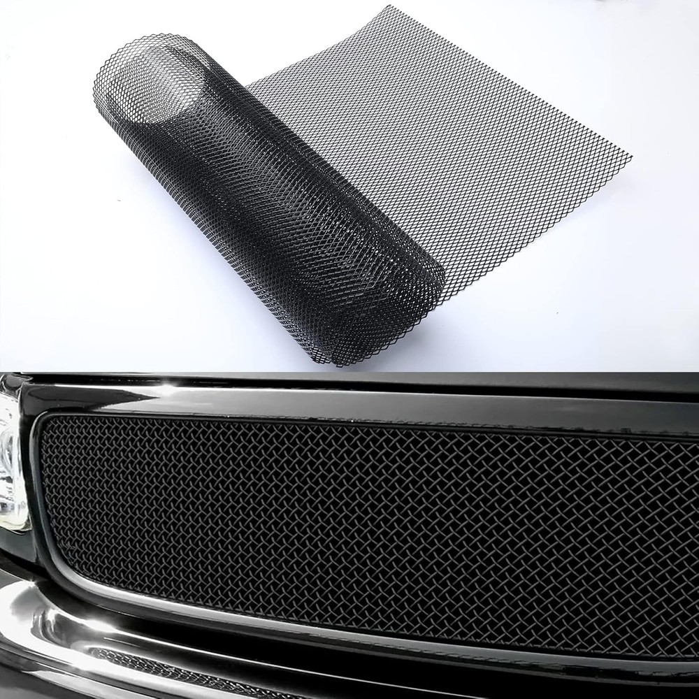 47″X16″ Universal Black Metal Mesh: Aluminum Alloy 3 x 6mm Rhombic Hole Car Gril
