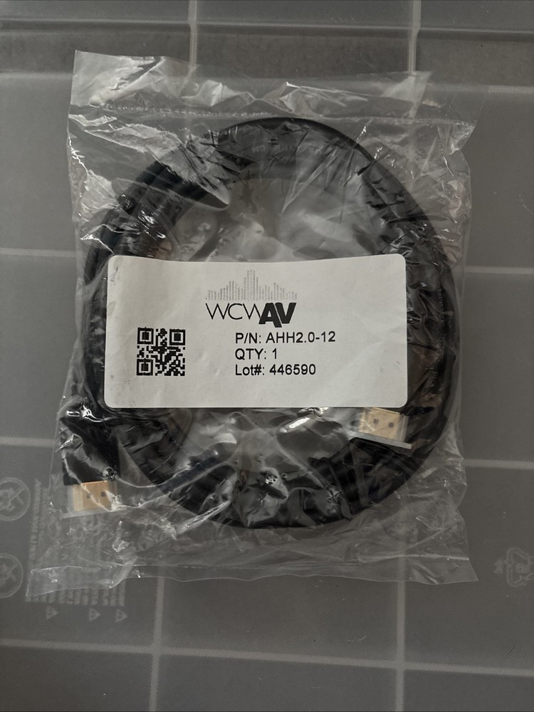 NEW, OEM WCWAV 12-FEET HDMI HIGH W/ ETHERNET CABLE 24k Gold Plated AHH2.0-12