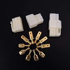 1 Set Motorcycle 3 Pin Plug Electrical Wire Connector 6.3mm Spade Terminal Kit