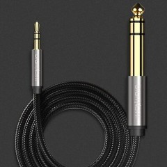 6.35mm 1/4″ to 3.5mm 1/8″ Male TRS Stereo Audio Cable with Alloy Housing