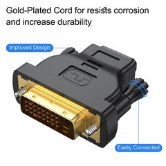 DVI to HDMI Adapter, 10-Pack, Bidirectional, DVI-D(24+1)