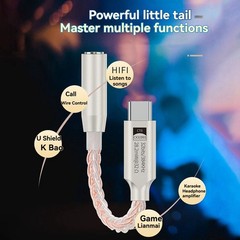 32Bit 384KHz HiFi USB Type C to 3.5mm Audio Adapter Hi-Res Digital7033