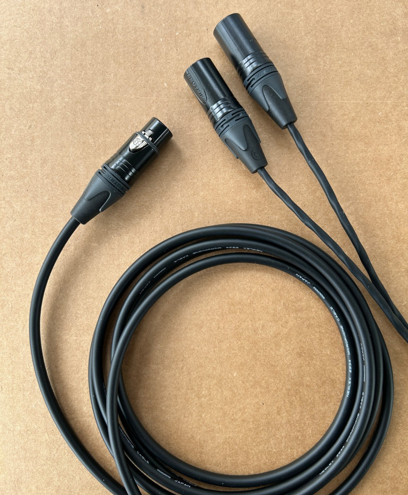 1 to 25’FT Mogami 2534 cable Neutrik XLR-Female to Dual XLR-Male Splitter Audio