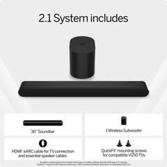VIZIO SV210M-0808 2.1 Soundbar with Wireless Subwoofer, Dolby Atmos & DTS:X,