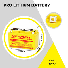 Motobatt ML7U-HP LifePo4 Lithium Battery, Maintenance Free Powersport