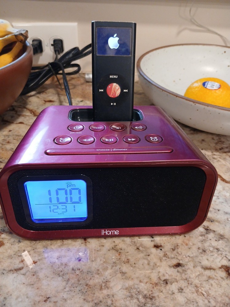 Ihome Ih22 Ipod Iphone Speaker Charger Alarm Clock Pink