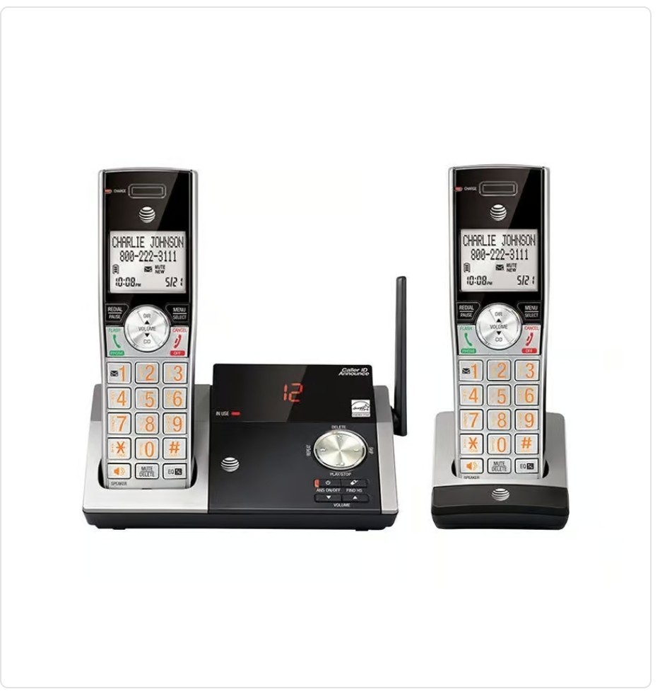 AT&T CL82415 DECT 6.0 2 Handle Digital Cordless Answering System