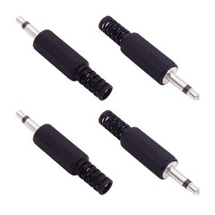 4pack 3.5mm 1/8 Inch Replacement Repair Plug Jack Ts Mono Male Plug 3.5mm Solder