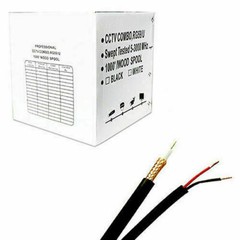 RG59 Black 500ft Bulk Siamese Cable 20AWG+18/2 CCTV Security Camera Wire Network