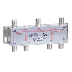 6-Way F-Type Splitter 2050MHz Coax Cable Balanced for TV Antenna Satellite 1×6
