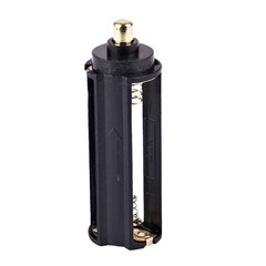 2x 3-AAA Battery Holder Cylindrical Round Circular Case Plastic 18650 Flashlight