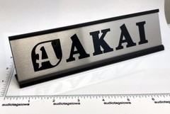 AKAI Stereo Desk Sign – Custom Silver Aluminum