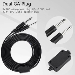 Aviation Headset Replacement Cable 6.6ft Dual GA Plug For David Clark/AVCOMM