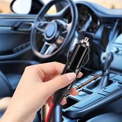 2Pack 12V-24V Fused Car Cigarette Lighter Male Plug Leads LED Light Replacement