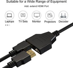4K HDMI Cable Splitter Adapter 2.0 Converter 1 In 2 Out 1 Male to 2 Female lot