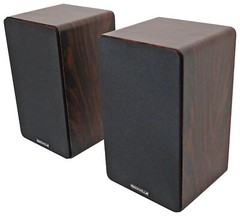 Pair Rockville RockShelf 68D 400w Dark Wood 6.5″ Home Theater Bookshelf Speakers