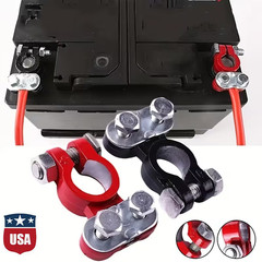 Universal 2 Car Battery Terminal Connector Top Post Positive Negative Heavy Duty