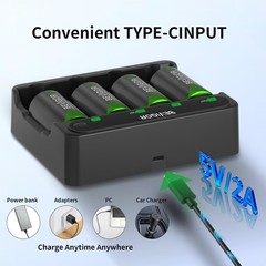 BEVIGOR AA AAA Battery Charger 4 Bay for NiMH NiCD Rechargeable Black